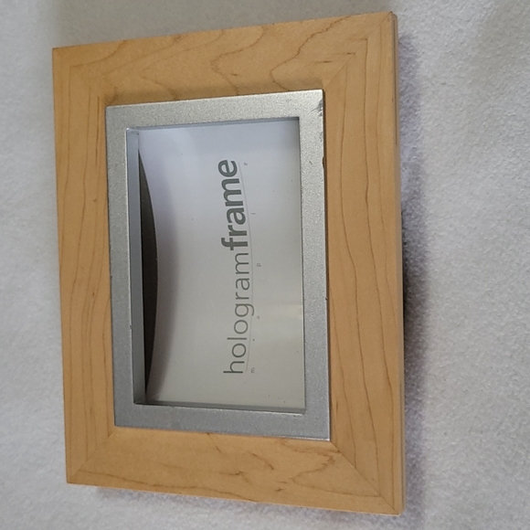 Hologram Other - Maple Wood Picture Frame Hologram 3-D Curved Contemporary Vintage Deco 8.5 x 6.5